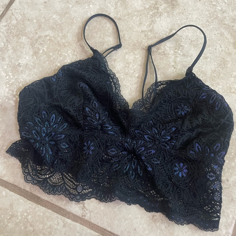 Target colsie lace glitter black bralette